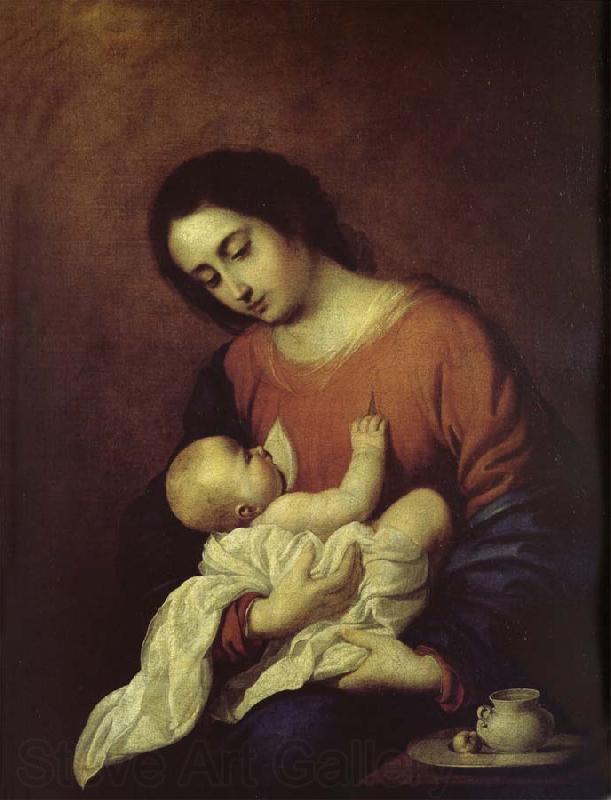 Francisco de Zurbaran The Virgin Mary and Christ Norge oil painting art